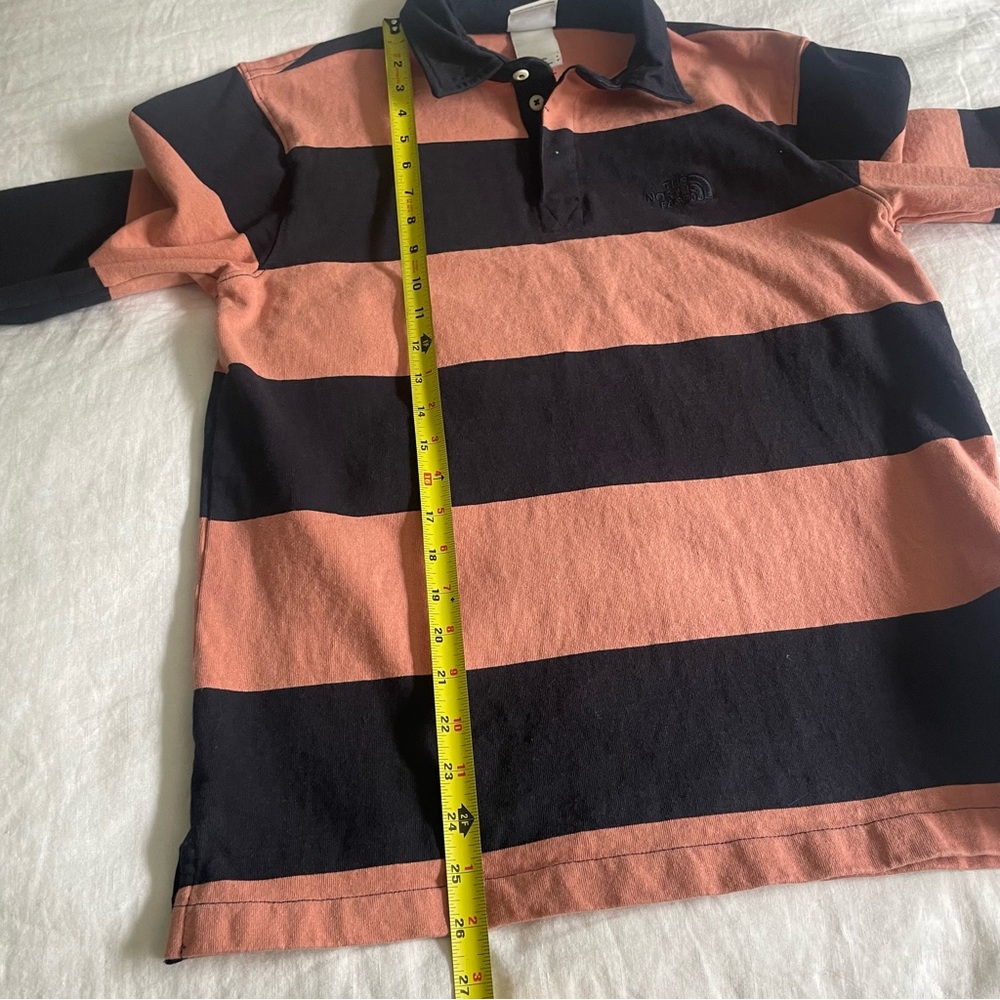 The North Face Rugby Shirt Mens SMALL Long Sleeve Polo Striped Heavy Duty Warm - Picture 14 of 15